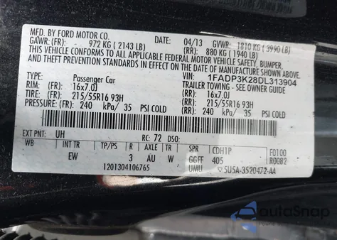 2013 Ford Focus Se from USA, damaged, VIN 1FADP3K28DL313904